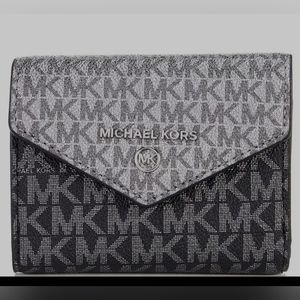 MICHAEL KORS JET SET CHARM SIGNATURE LOGO COLORBLOCK MD ENVELOPE TRIFOLD WALLET